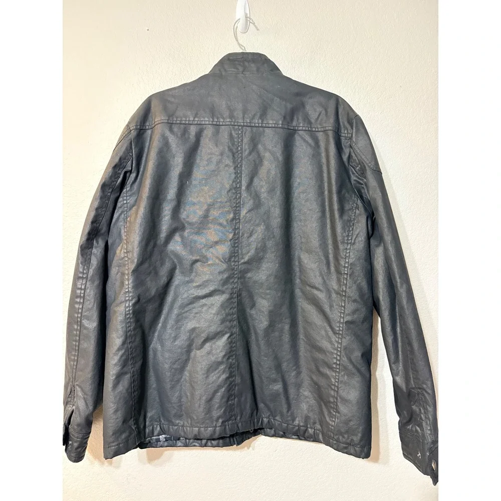 J.Crew Hayes Black Waxed Coated Cotton Thinsulate Field Jacket Mens L E3828
